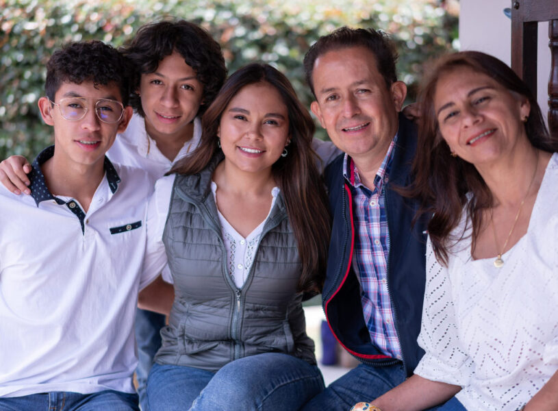 loving latin american family