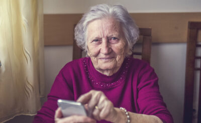 senior lady using phone